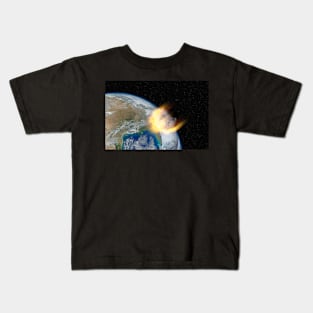 Asteroid hits planet Earth, elements of this image furnished by NASA Kids T-Shirt